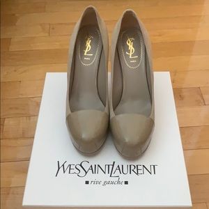 YSL DARK GRAY SIZE 37 SUEDE PUMPS
